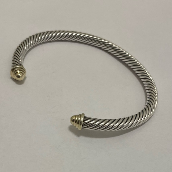 David Yurman sterling silver cable classic bangle with 14k gold.